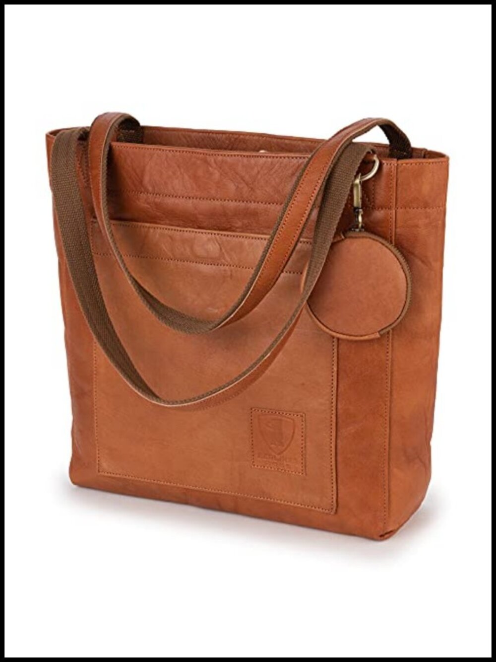Vintage Full Grain Leather Tote Bag Satchel Women's Shopper
